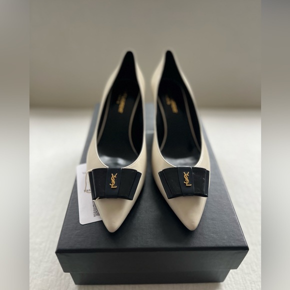 Leather Anais Bow Pumps 55 - Picture 4 of 14